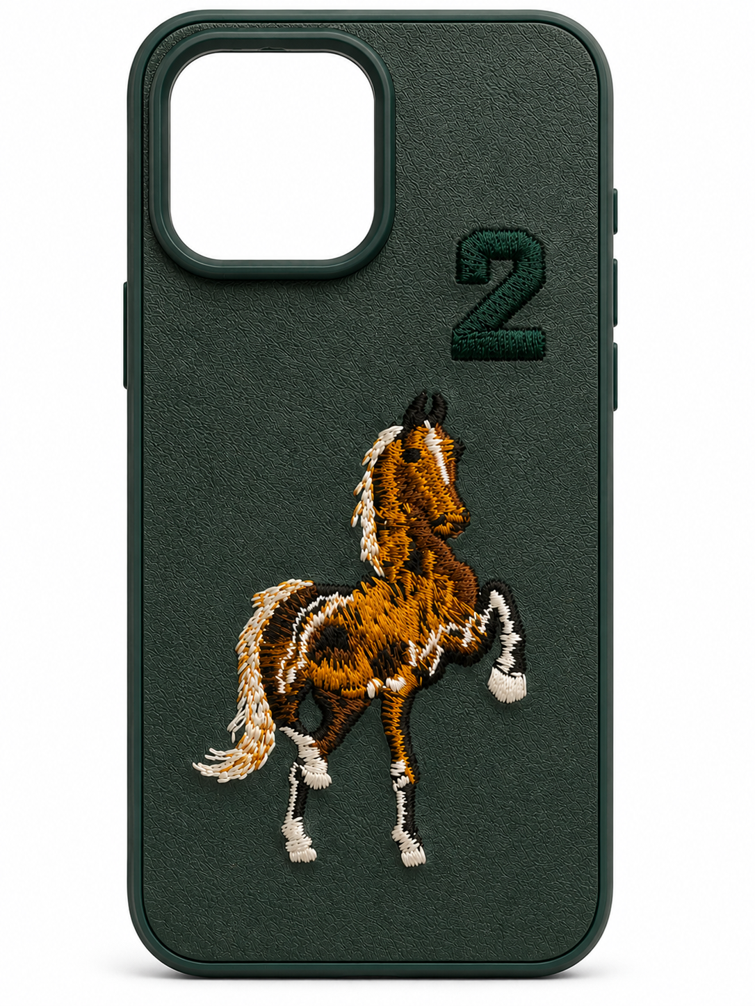 Iphone 16 Pro Max Embroidered Horse Leather Case