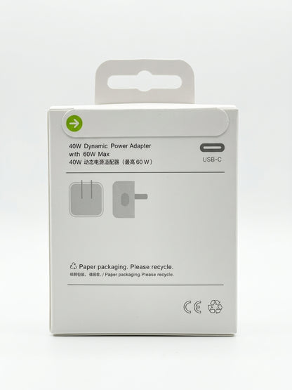 40W Dynamic Power Adapter with 60W Max | USB-C Fast Charger