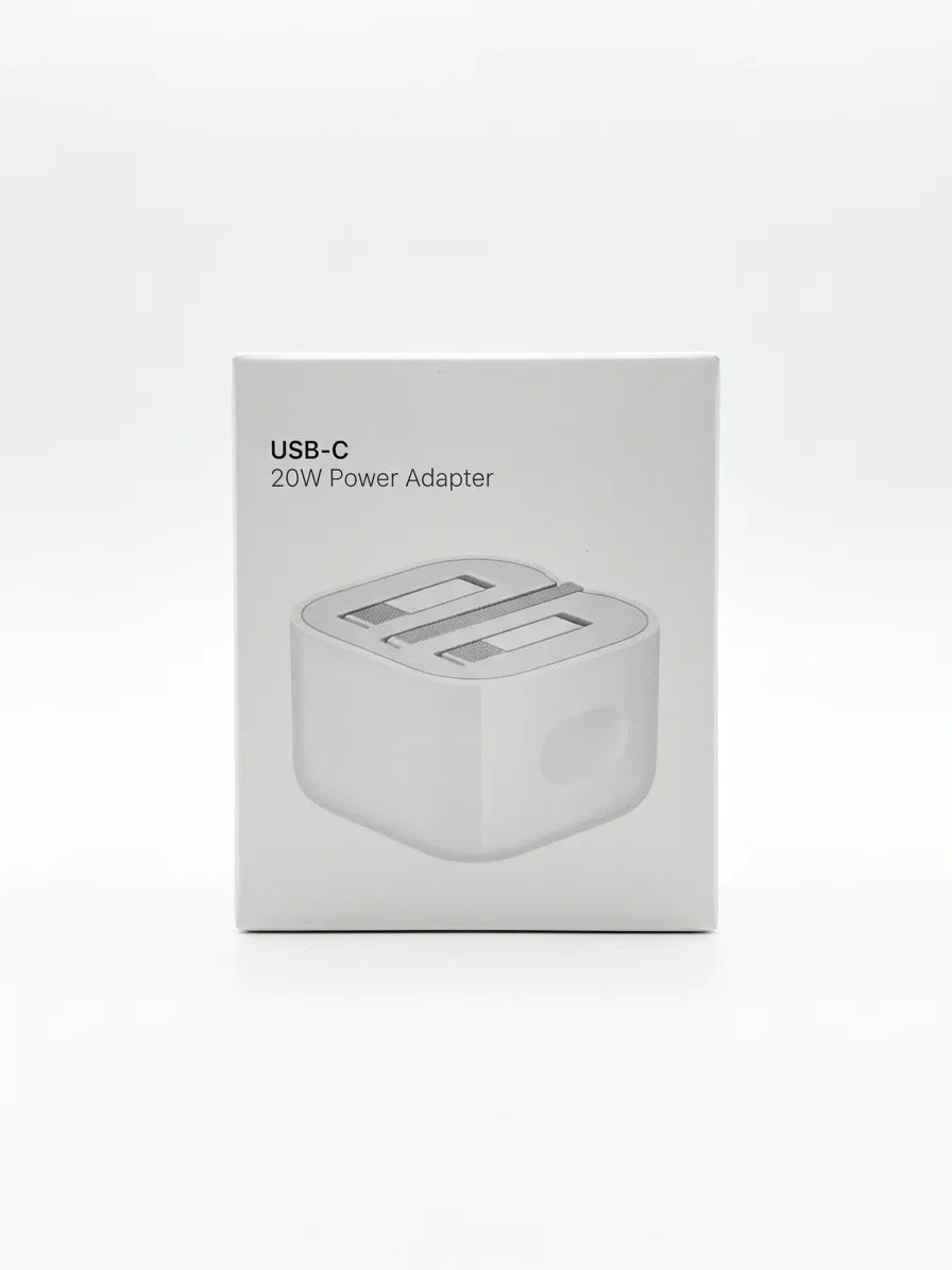 Apple 20W USB-C Power Adapter (UK 3-Pin) | Original with 1 Year Warranty