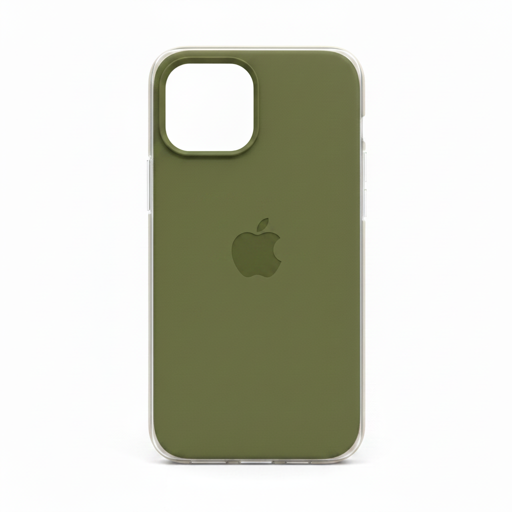 iPhone 13 Pro Max Silicone Case - Olive Green Apple Logo